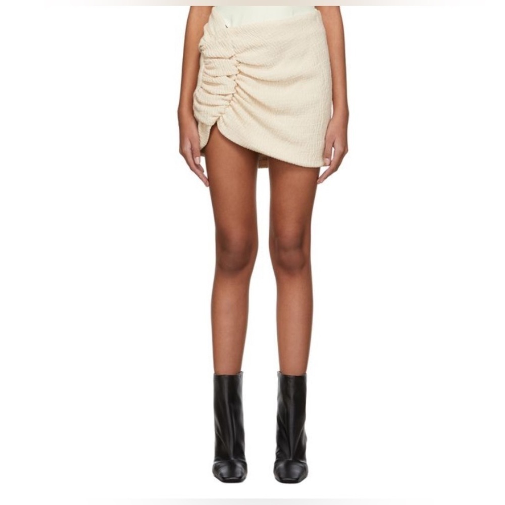 The Mannei Off-White Wishaw mini Skirt 34 36 rouched smocked cottage core granny